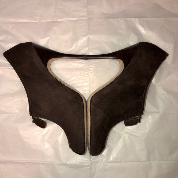 Type Z Rockstar Brown Suede Open Toe Shootie - Picture 5 of 11